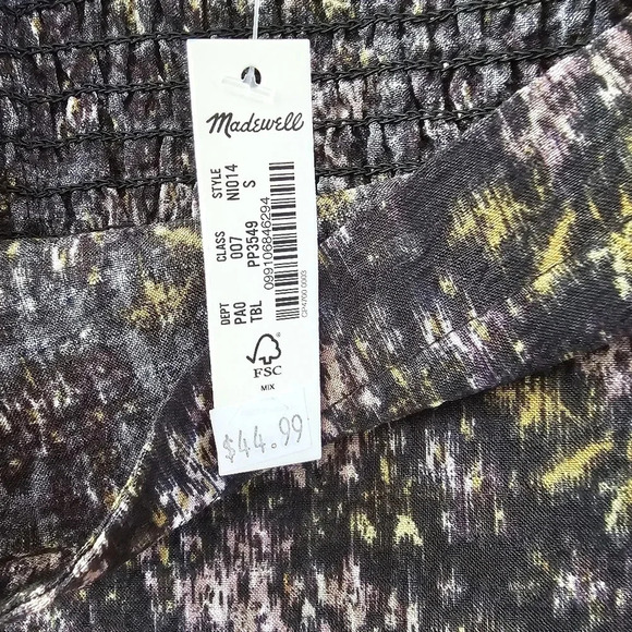 Hopewell Puff-Sleeve Crop Top in Blurred Ikat - Picture 2 of 5